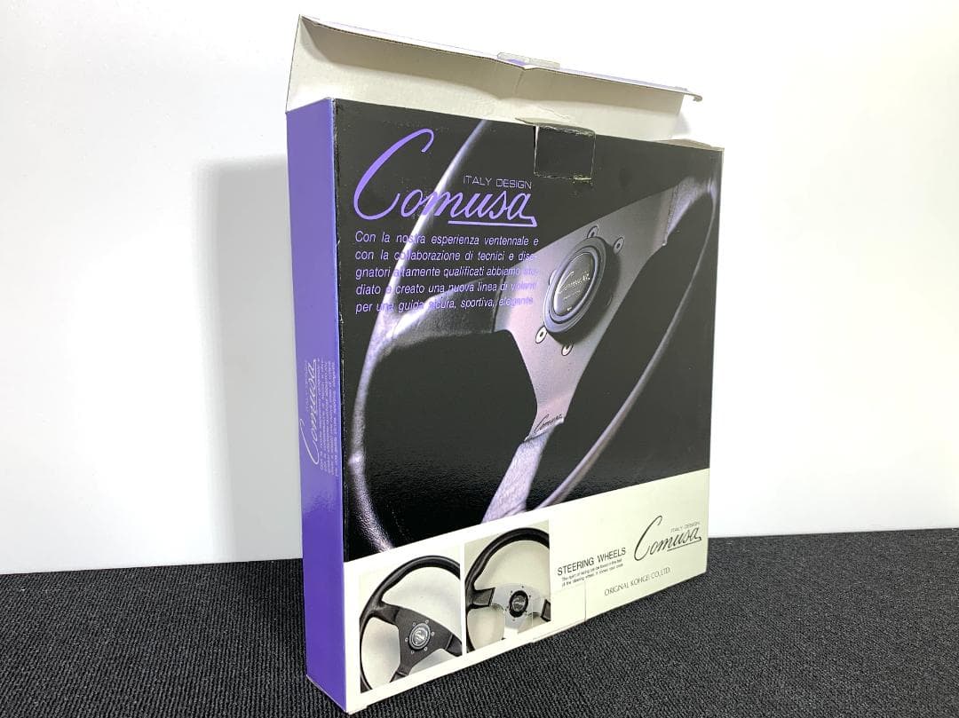 新品未使用 コムサ ステアリング 32Φ ブラックスポーク レザー 希少