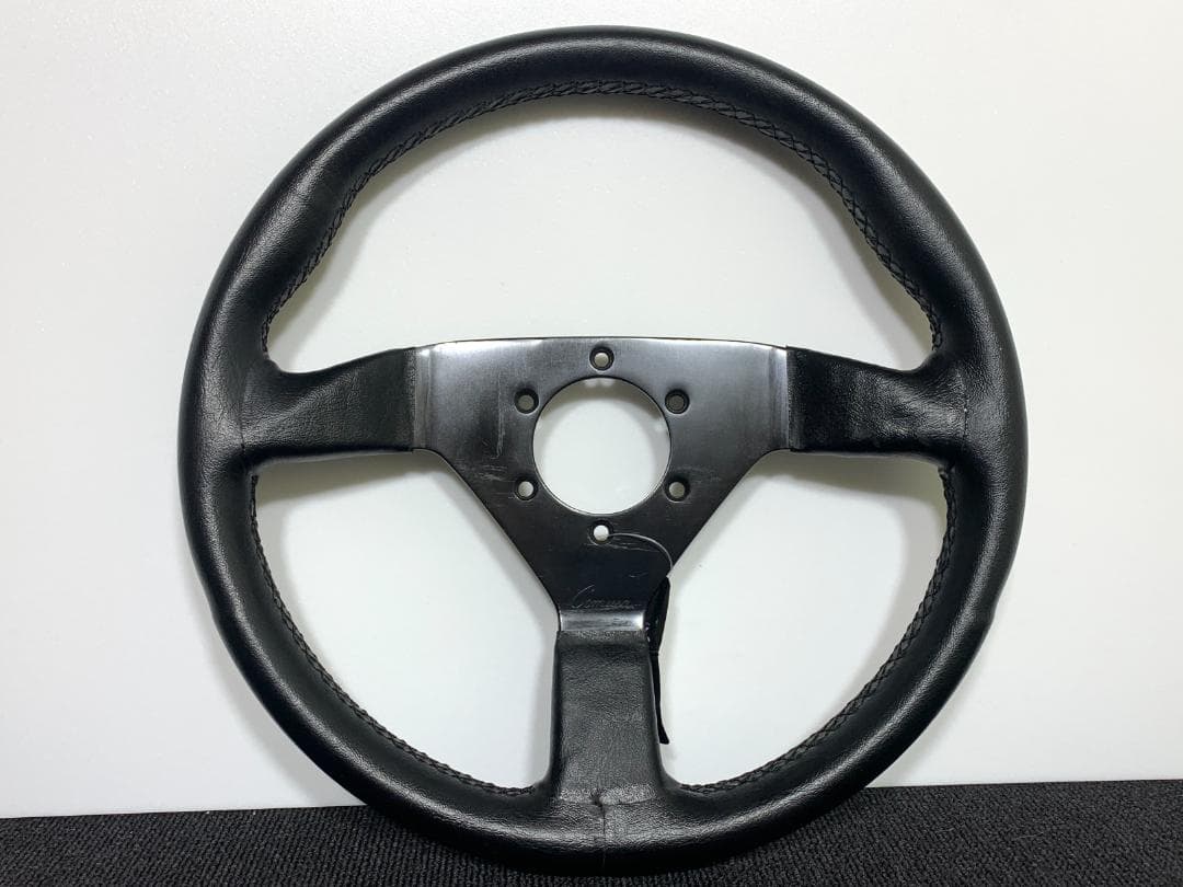 新品未使用 コムサ ステアリング 32Φ ブラックスポーク レザー 希少