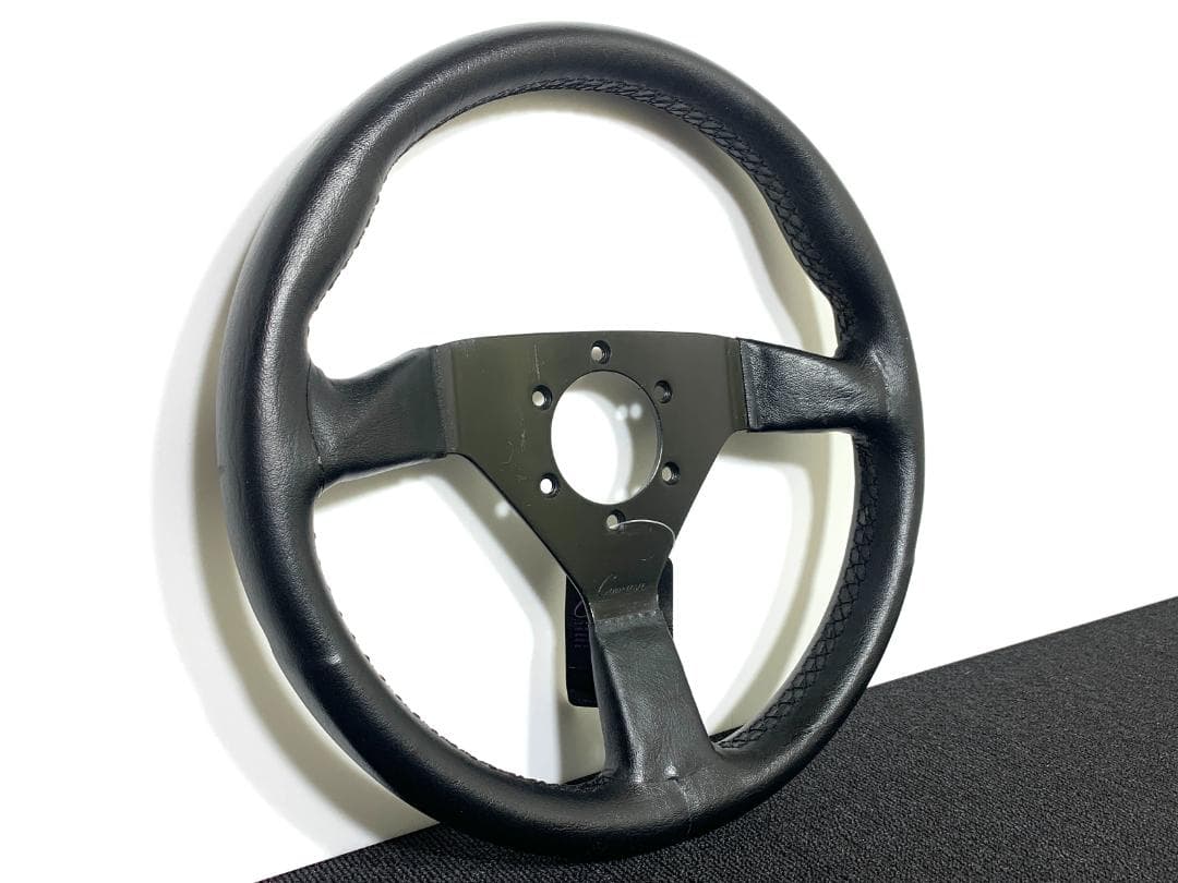 新品未使用 コムサ ステアリング 32Φ ブラックスポーク レザー 希少