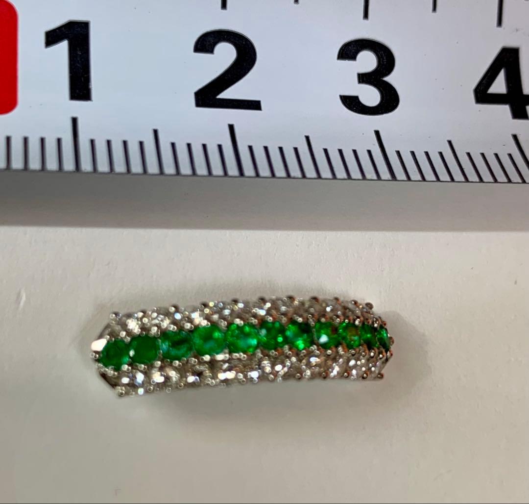 ラグジュアリー様PT900 エメラルド ダイヤモンド トップ