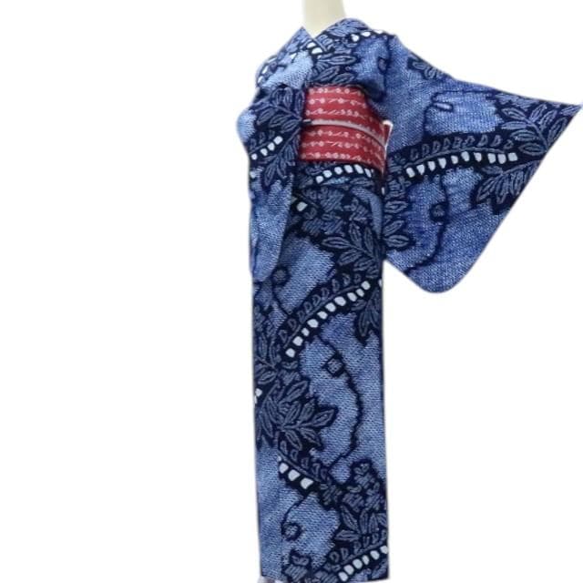 Y3387◆美品 有松鳴海絞り 綿 背・胸当て付 手縫い 高級浴衣 洗える夏着物