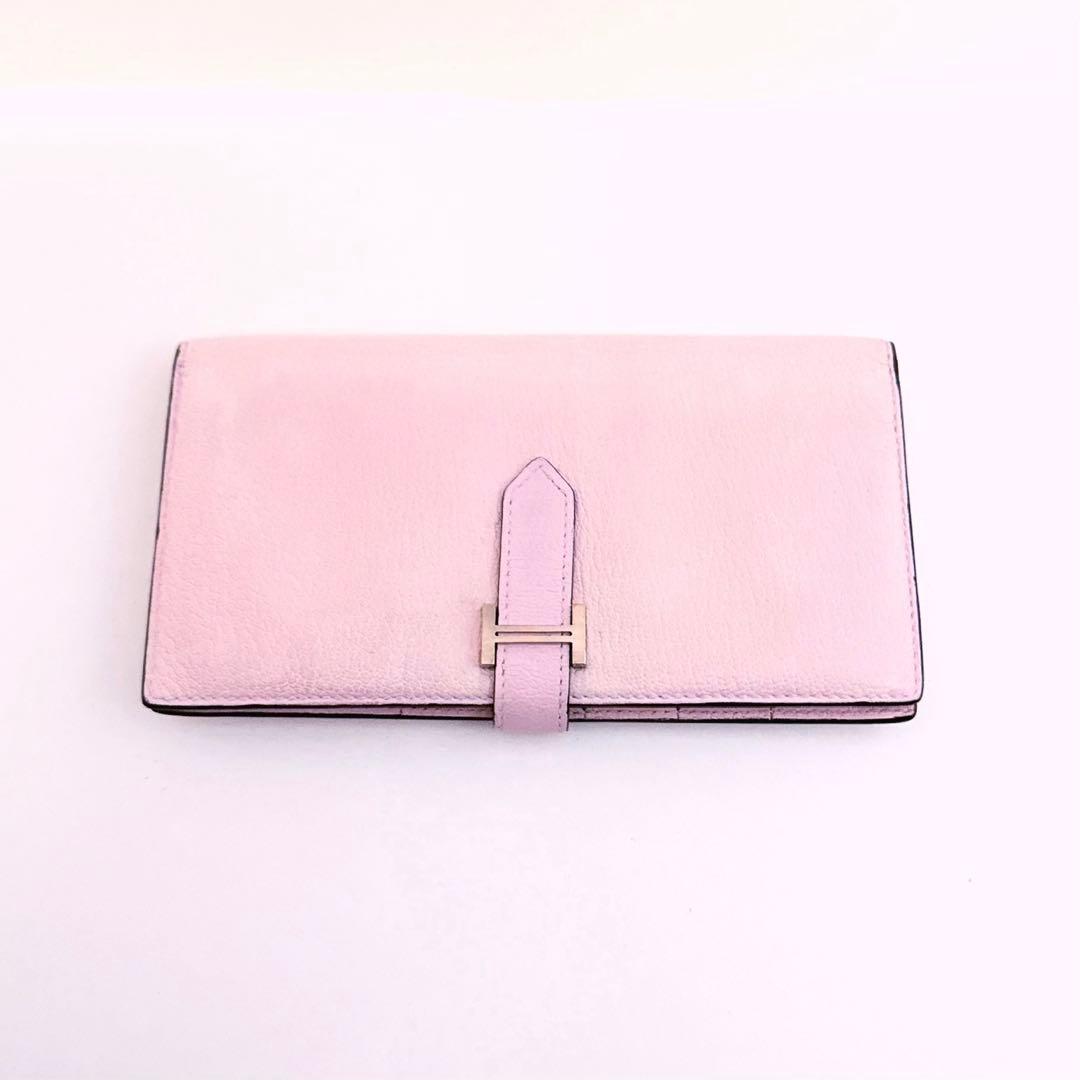 HERMES エルメス ベアン クラシック 2つ折長財布 ピンク国内正規品✨