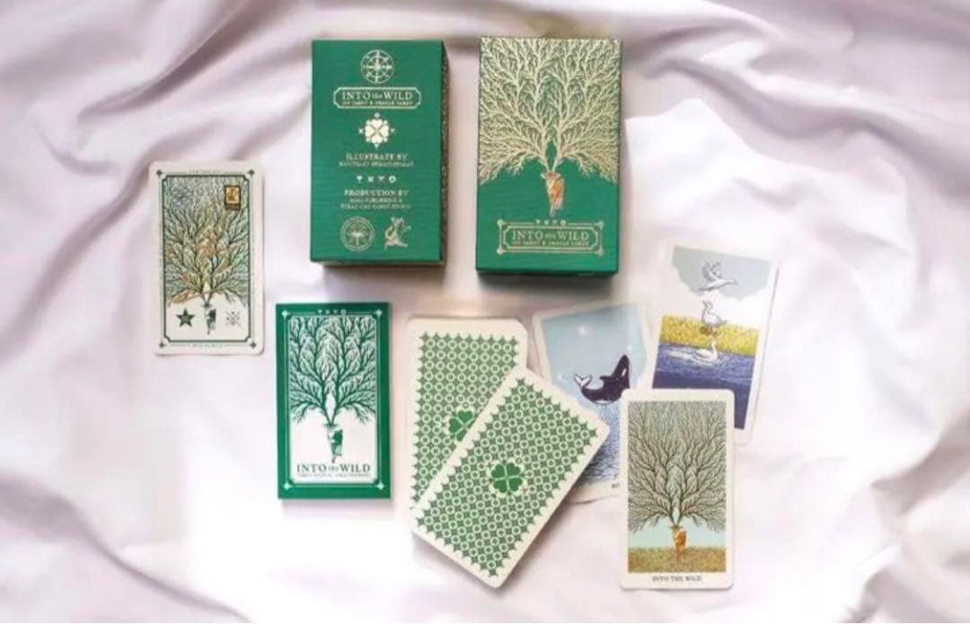 残り1点！新作⭐︎銀縁 アニマル タロット&オラクルカード 100枚入り