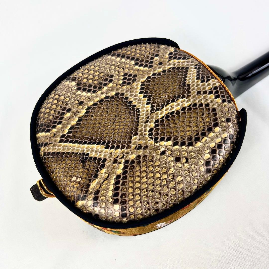 【美品】沖縄三線 本革 蛇革 ハードケース付 付属品多数 三味線