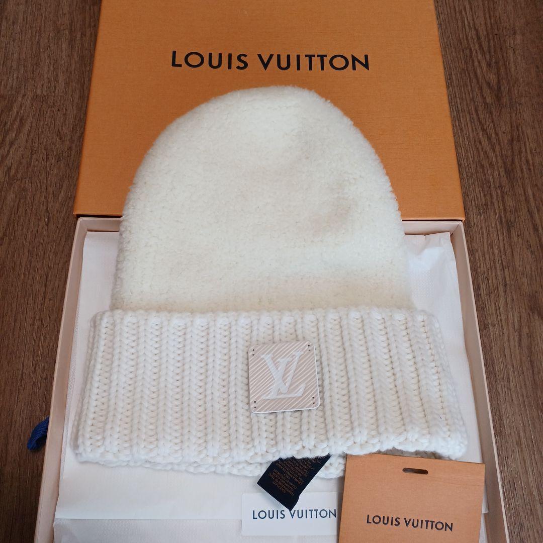 美品　LOUIS VUITTON ホワイトニット帽