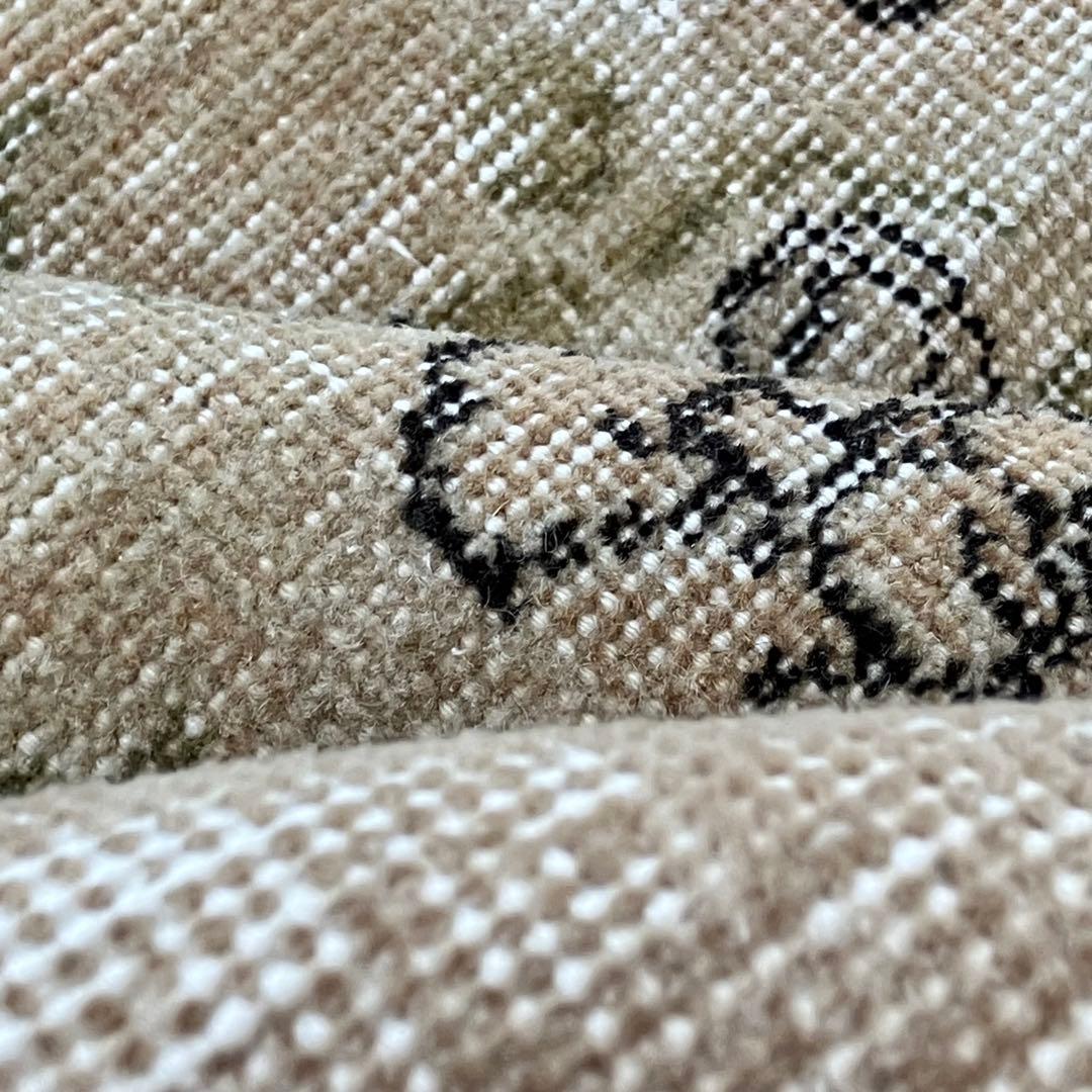 コーラル✳︎93×192カフェラテ／スカイブルー　フラワー　トルコヴィンテージラグ