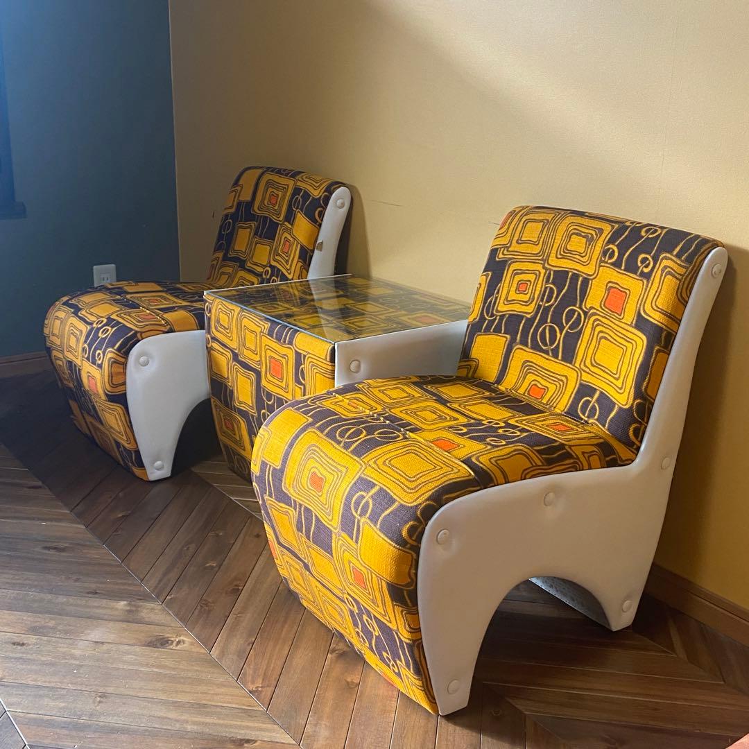 専用　ミッドセンチュリー　昭和レトロ　チェア2脚テーブルセット