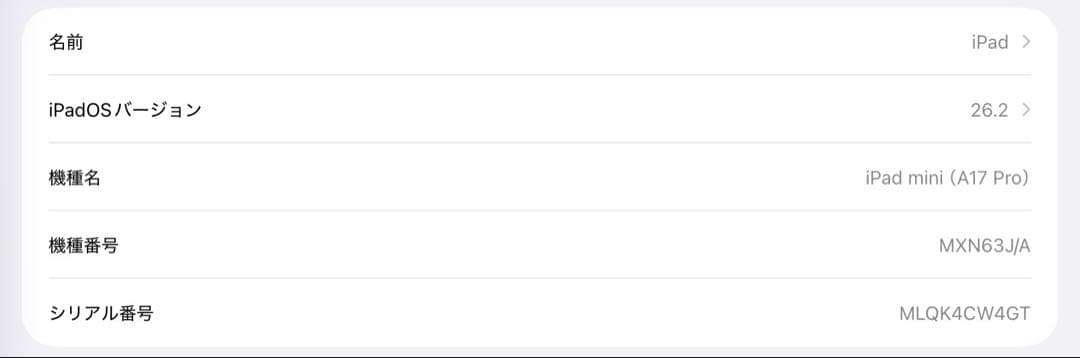 iPad mini第7世代 (A17pro)Wi-Fi 128GB