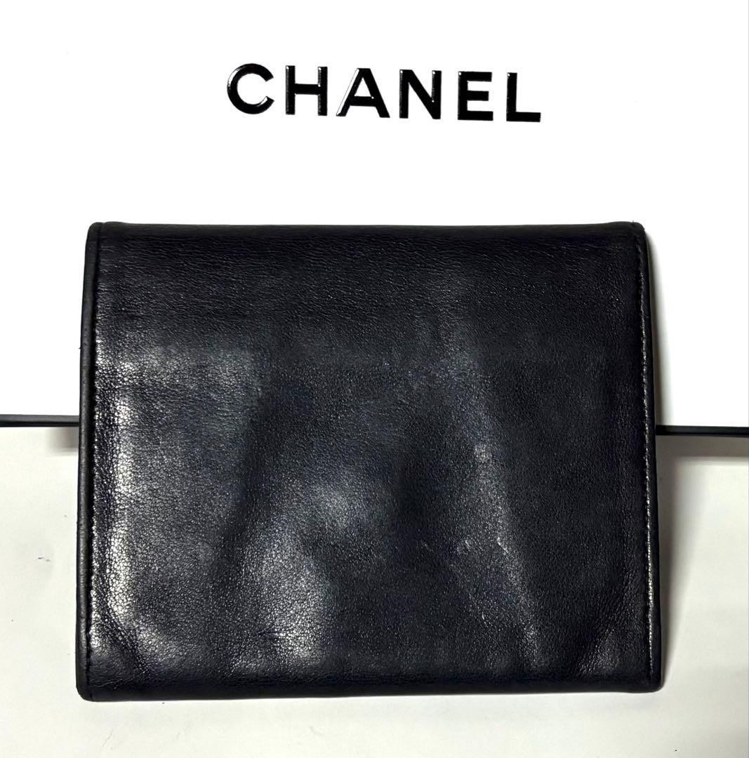 CHANELシャネル☆ブラックレザー ケース☆メッセージカード&ショッパー