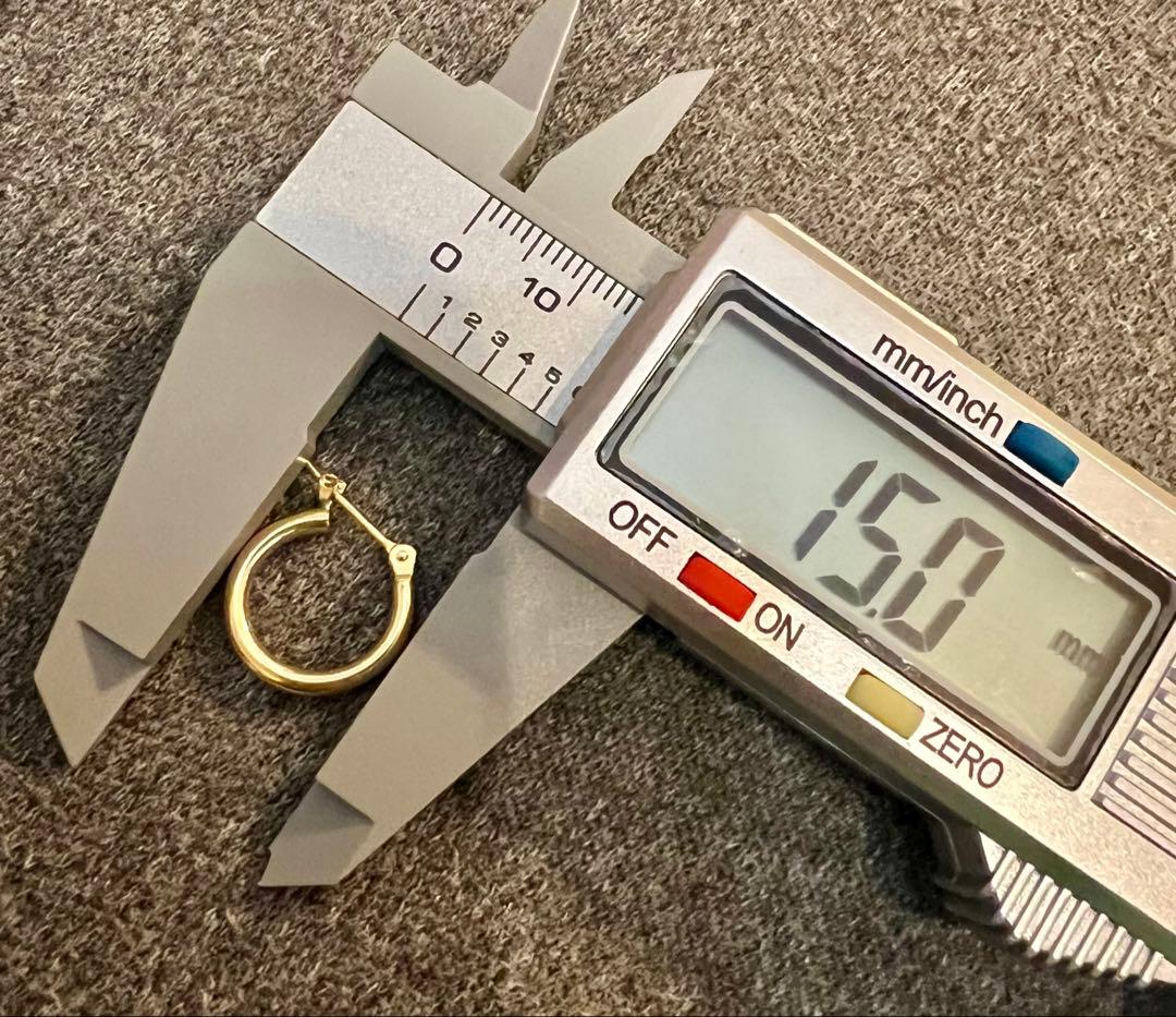 最後のお値下げ‼️ユニセックス18金ゴールド フープピアス 2x15