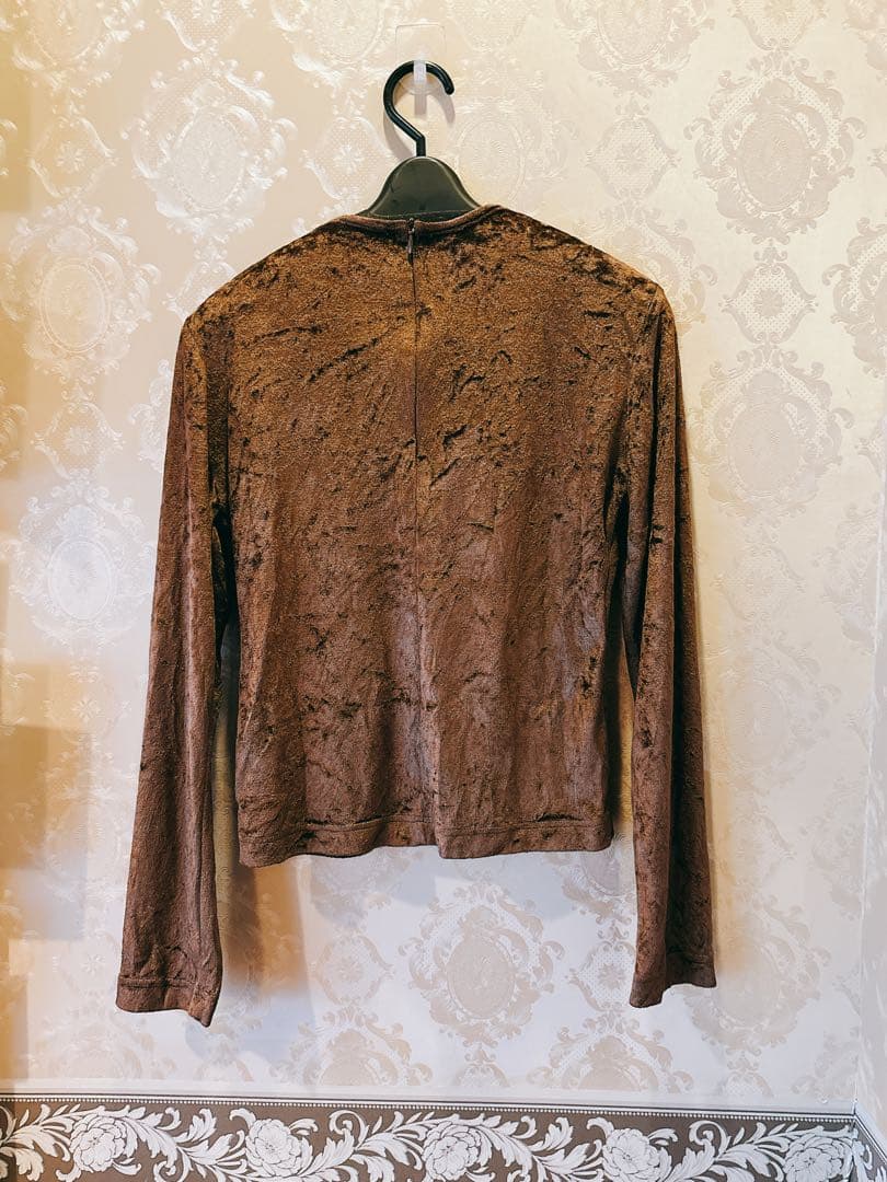 フェンディ FENDI カットソー ロゴ ストレッチ クルーネック ブラウン