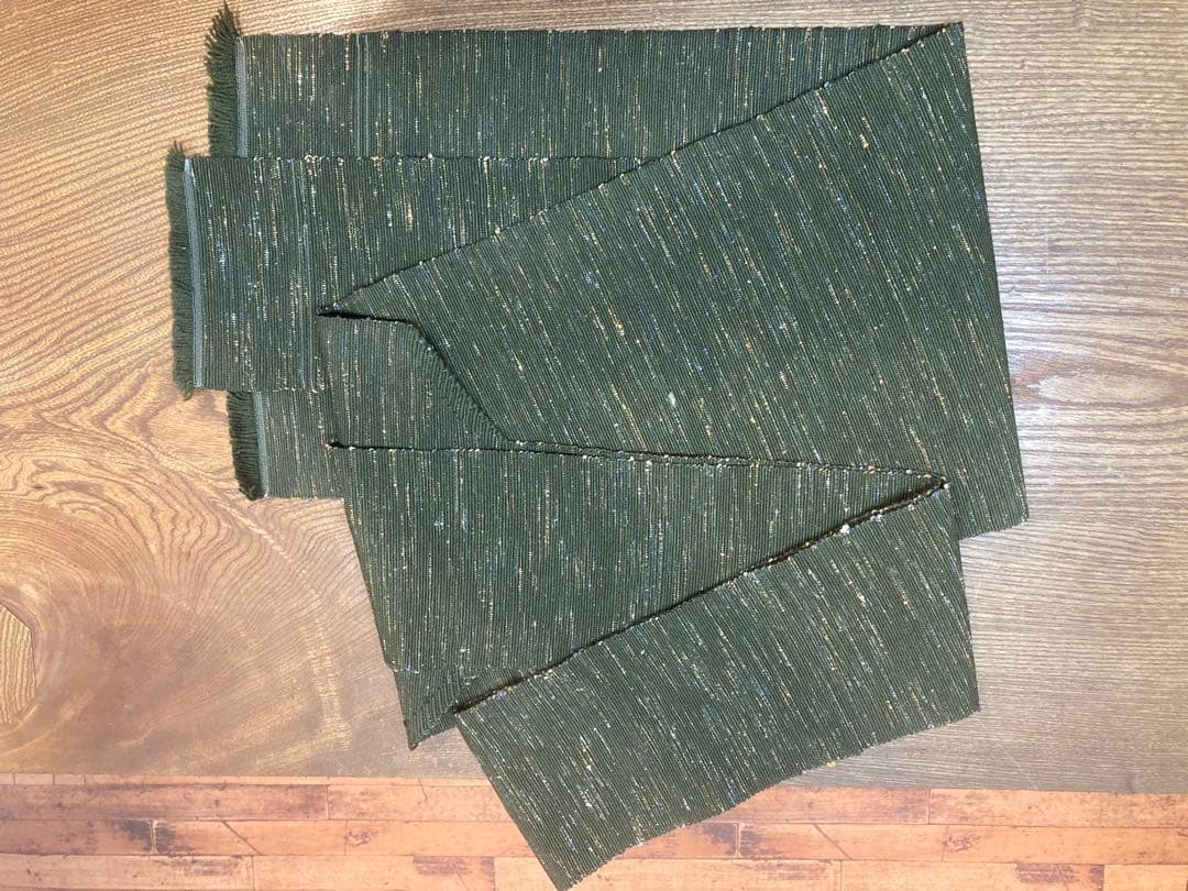 Os626 裂織 名古屋帯 緑