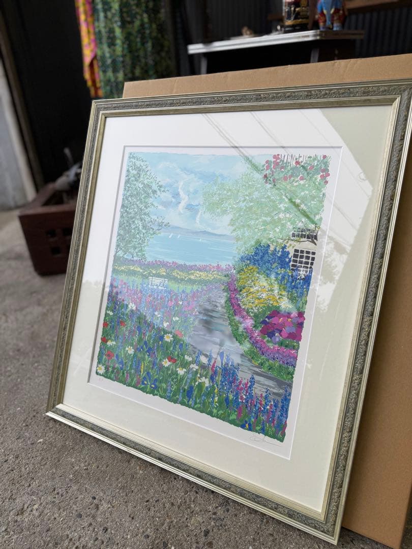 最終値下げ未使用 イーダ・ヴァリッキオ 絵画 【湖上のヨット】 シルクスクリーン