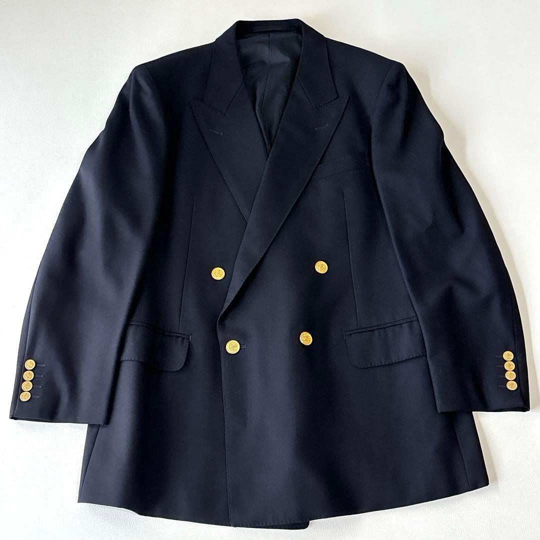 極美品✨稀少XL バーバリーズ 紺ブレ 金ボタン ダブルブレスト テーラード