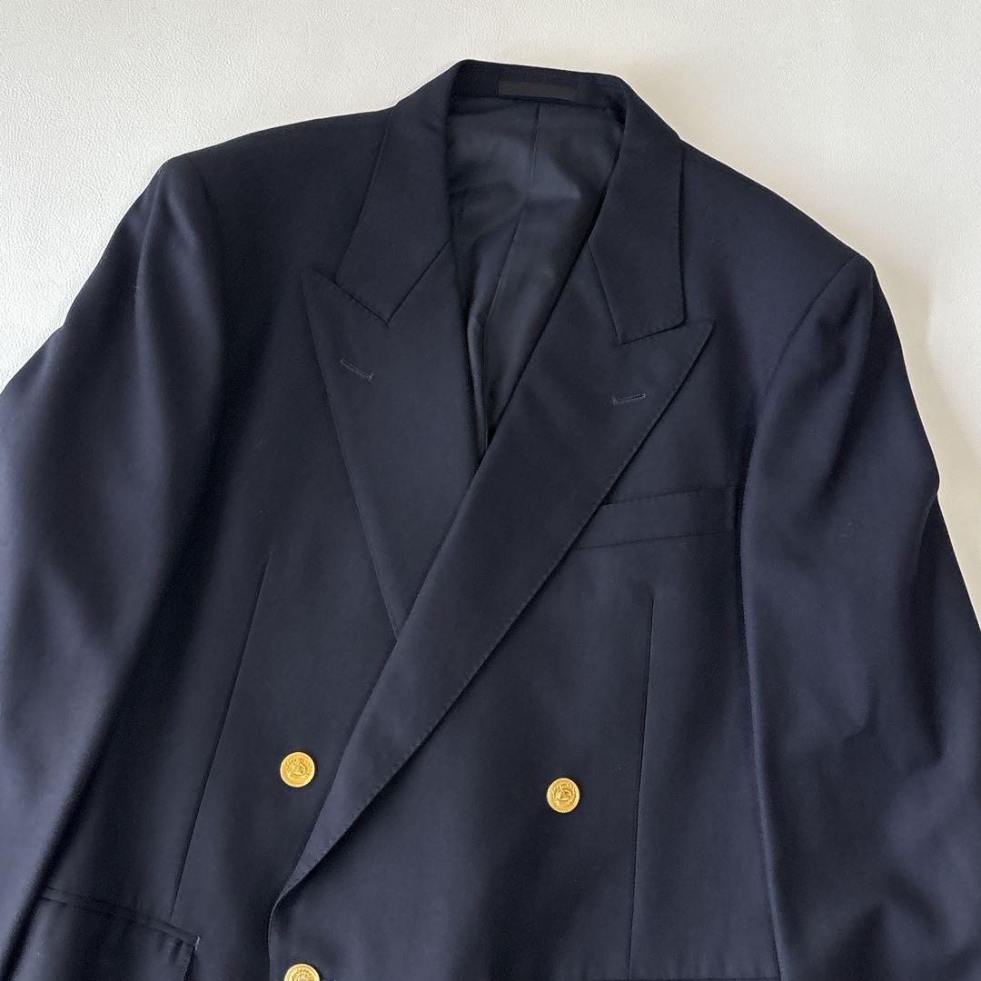 極美品✨稀少XL バーバリーズ 紺ブレ 金ボタン ダブルブレスト テーラード