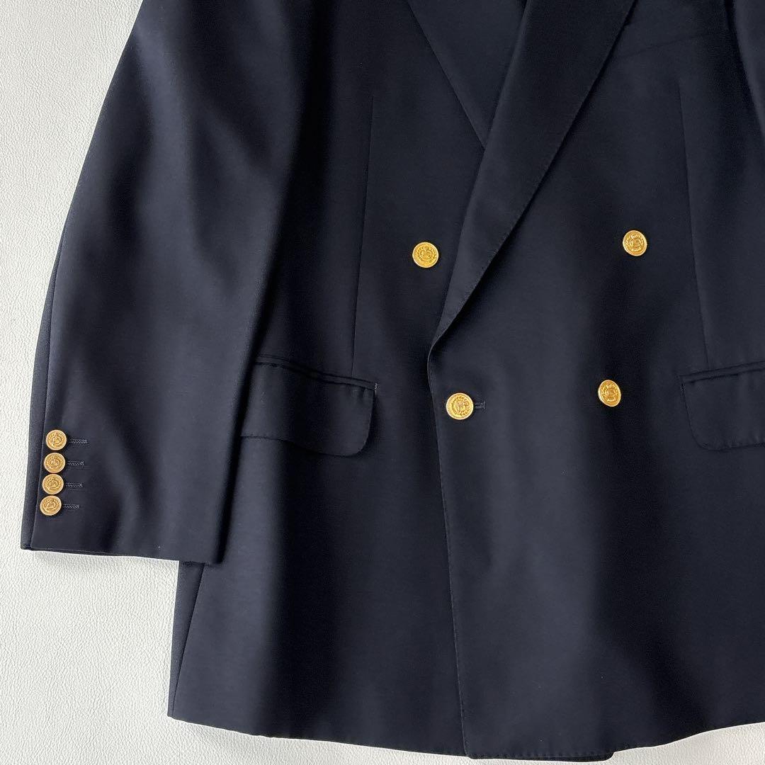極美品✨稀少XL バーバリーズ 紺ブレ 金ボタン ダブルブレスト テーラード