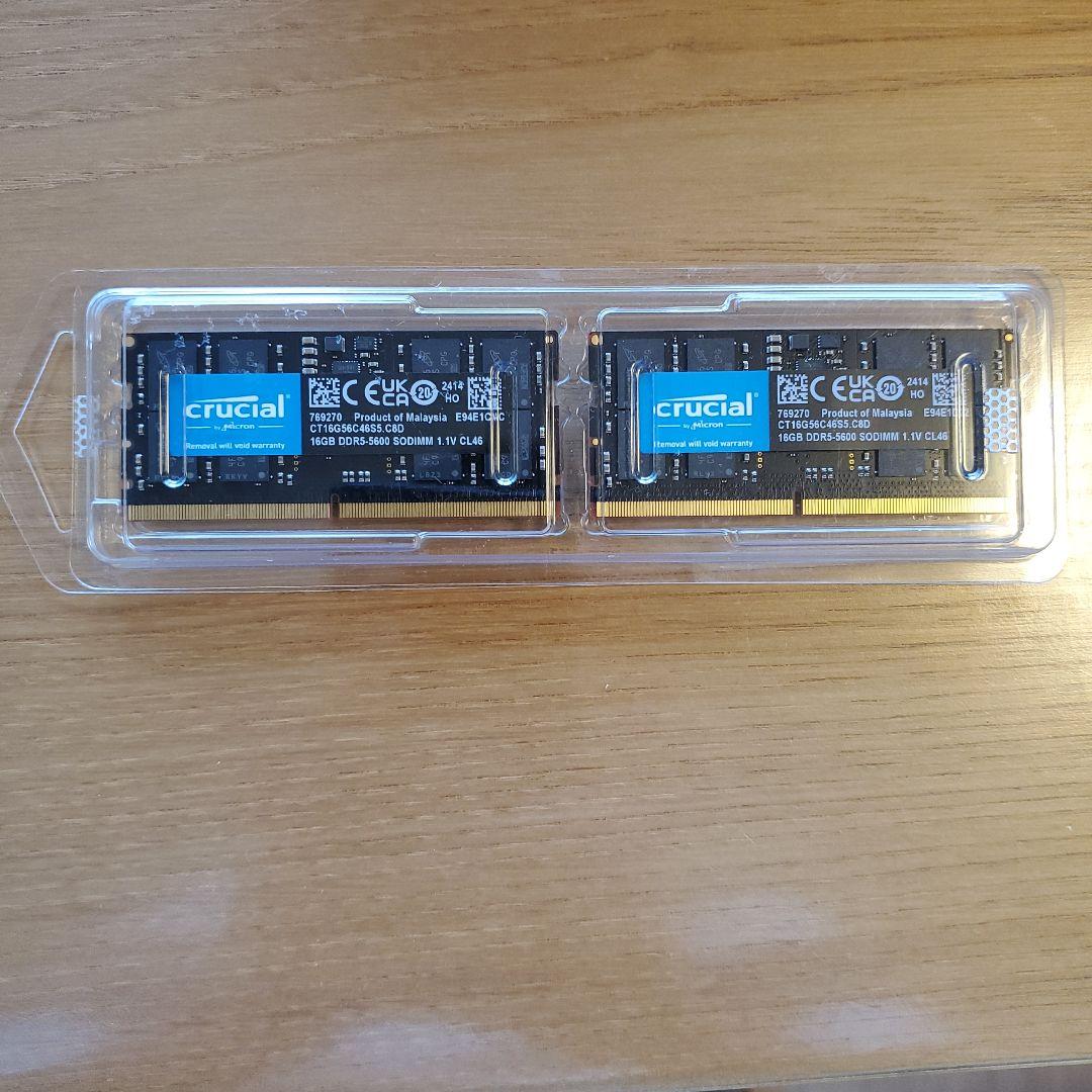 メモリー Crucial 32GB(16*2)DDR5 SO-DIMM