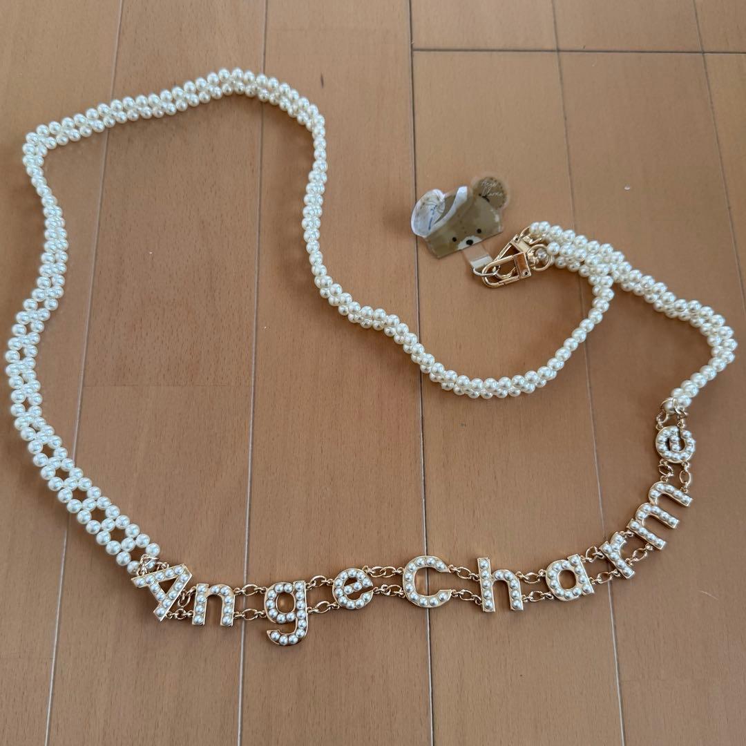 Ange Charme アンジュシャルム　ロゴスマホパールチェーン　辻希美
