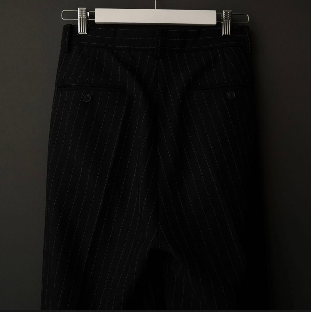 SHIKITARI WIDE STRIPE SLACKS スラックス ブラック