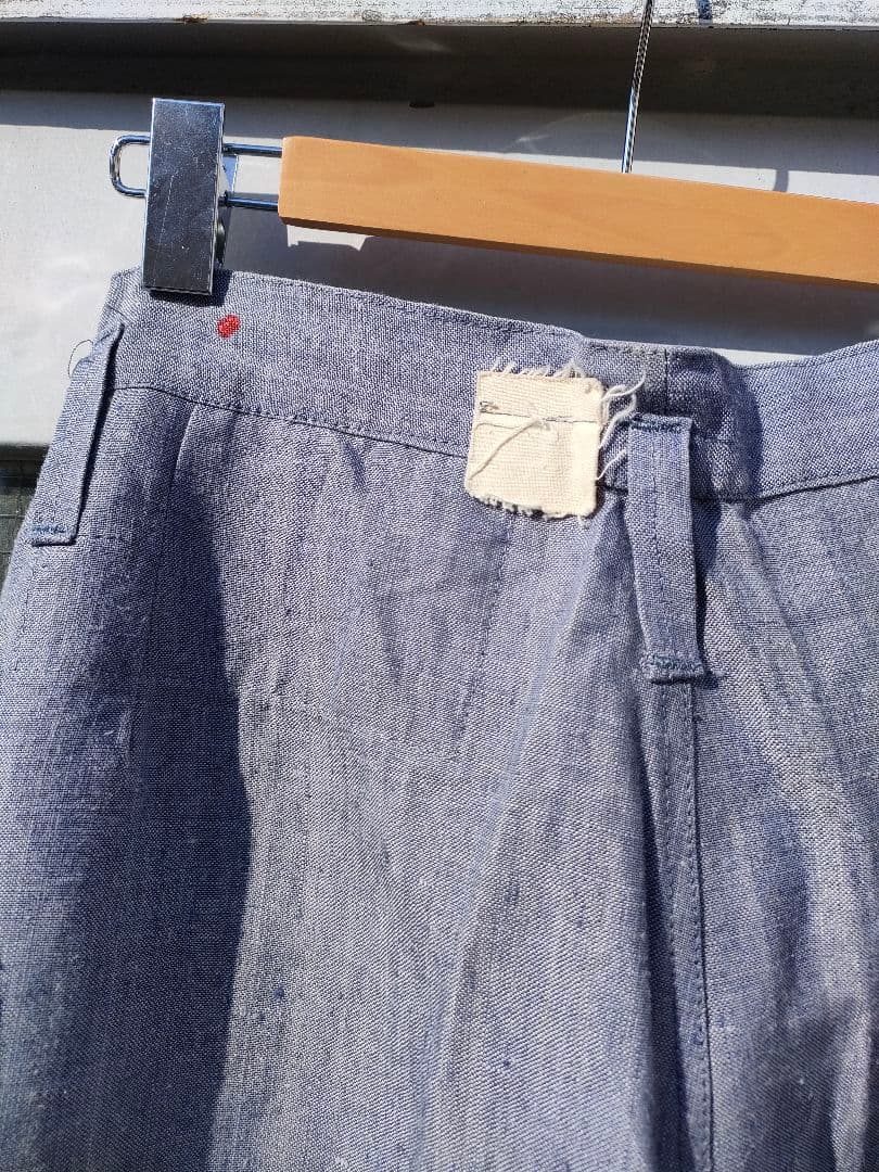50〜60's フランス軍 ラミー リネンセーラーパンツ デッド W32