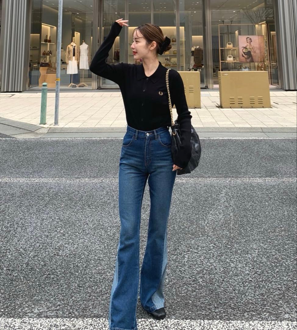 FRED PERRY フレッドペリー 別注 ワンポイントロゴ刺繍 リブニット