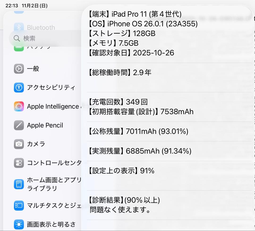 iPad Pro 第4世代　11インチ　Wi-Fiモデル　128GB