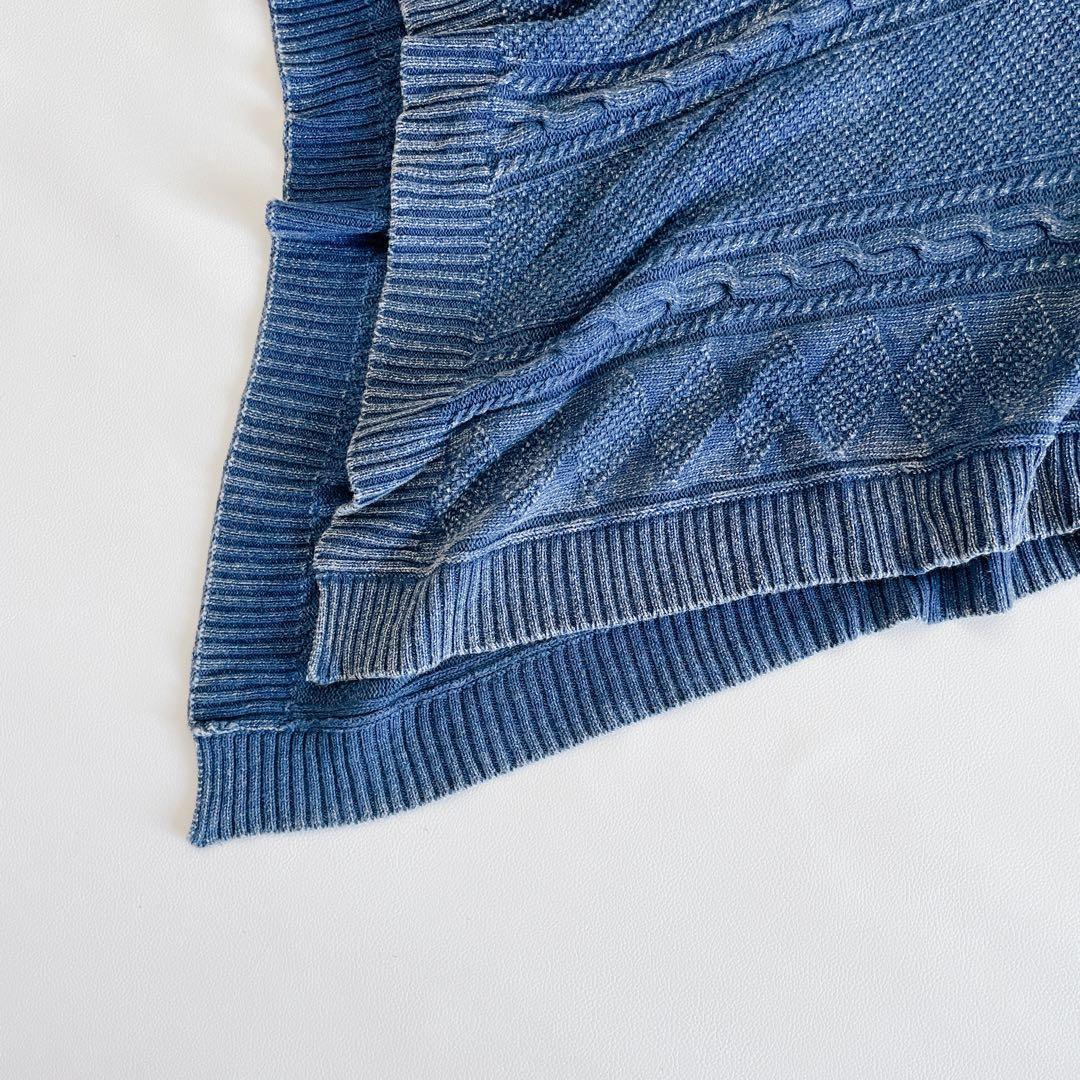 ローレンラルフローレン ポンチョ ケーブルニット コットン くるみボタン