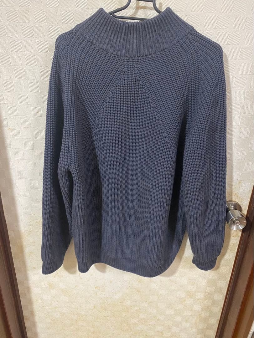 BATONER ボタン付きハイネック ニットセーター グレー