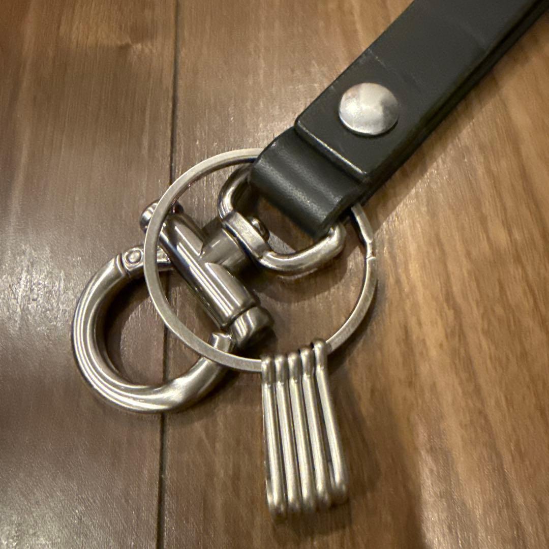 hender scheme ブラックレザー キーフロック キーホルダー