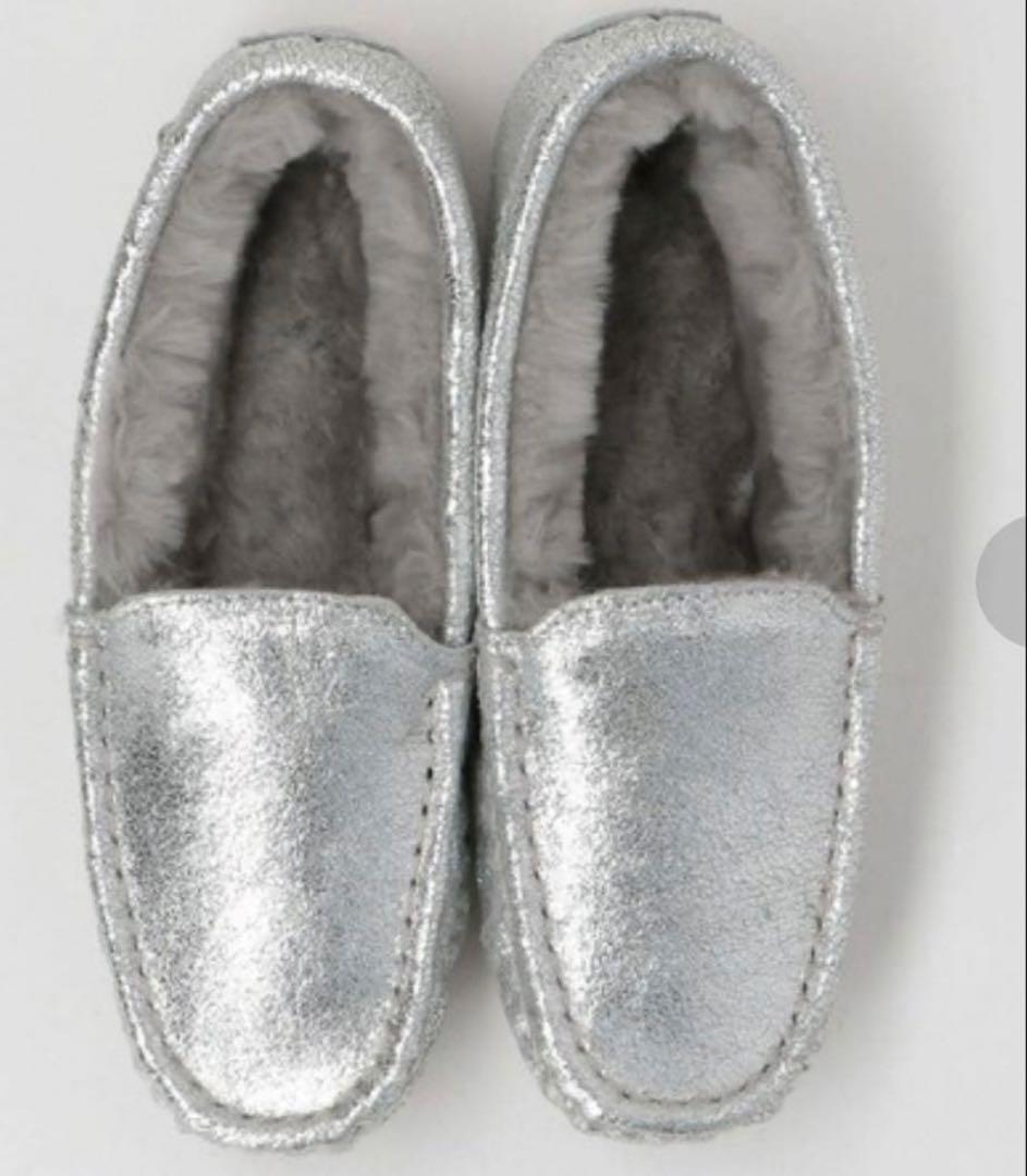 別注　レア　EMU Australia シルバー ファー モカシン　ムートン