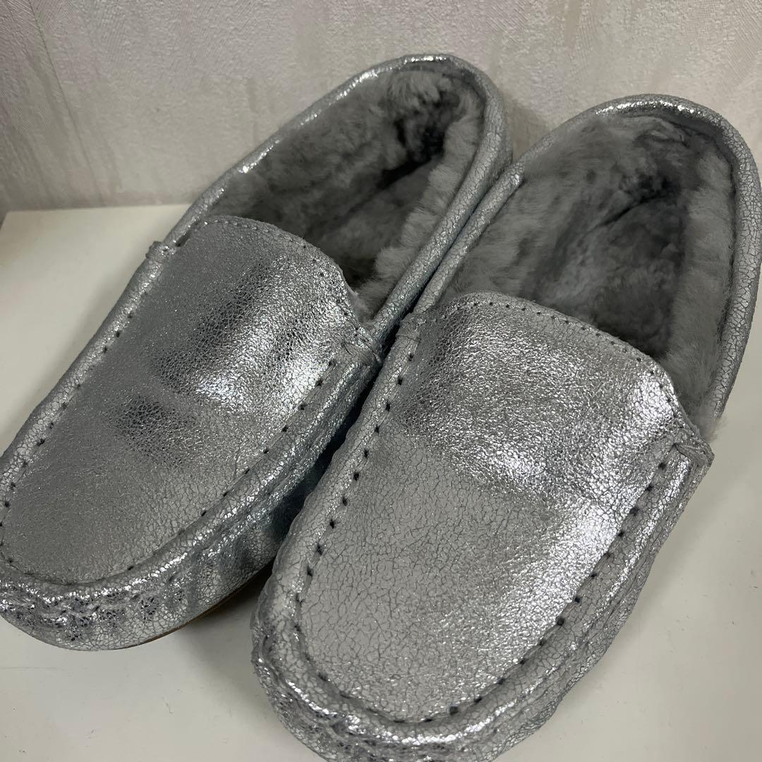 別注　レア　EMU Australia シルバー ファー モカシン　ムートン