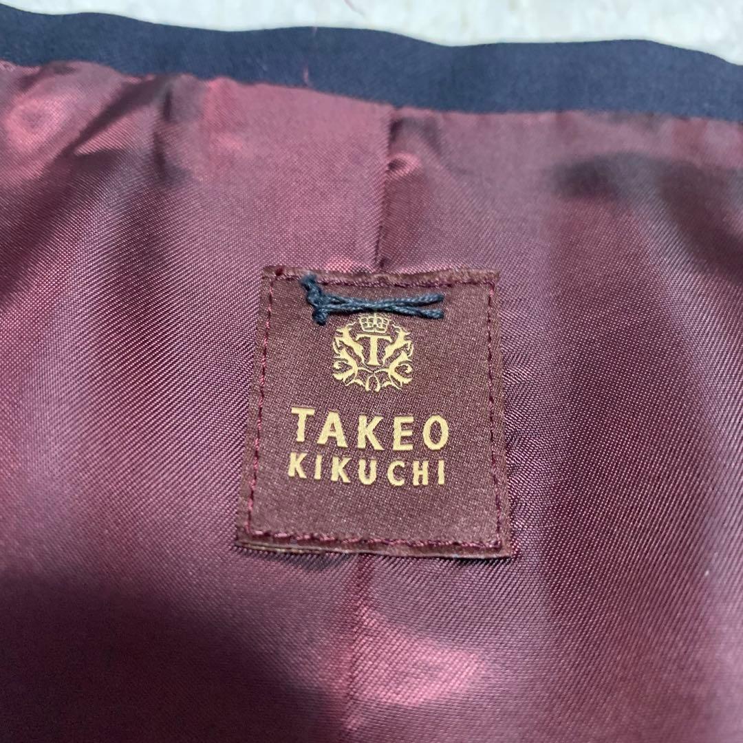 極美品 タケオキクチ カノニコ スーツ セットアップ 3ピース 赤タグ ネイビー