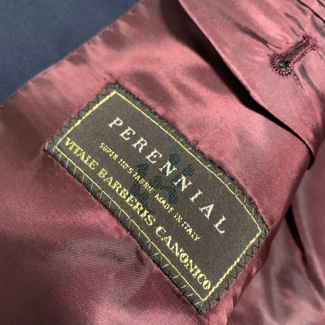 極美品 タケオキクチ カノニコ スーツ セットアップ 3ピース 赤タグ ネイビー