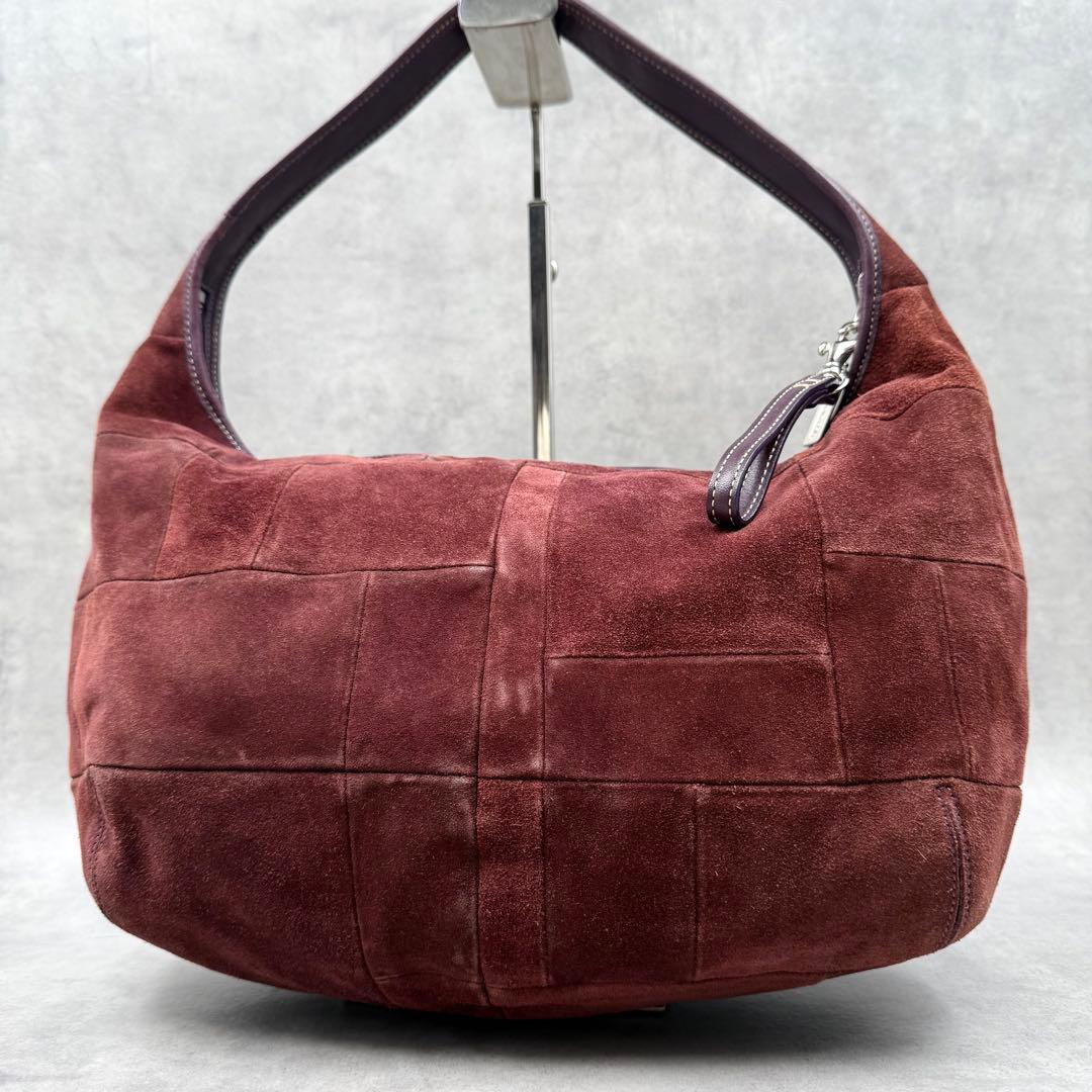 コーチ スエード エルゴ ショルダーバッグ パーチワーク ボルドー