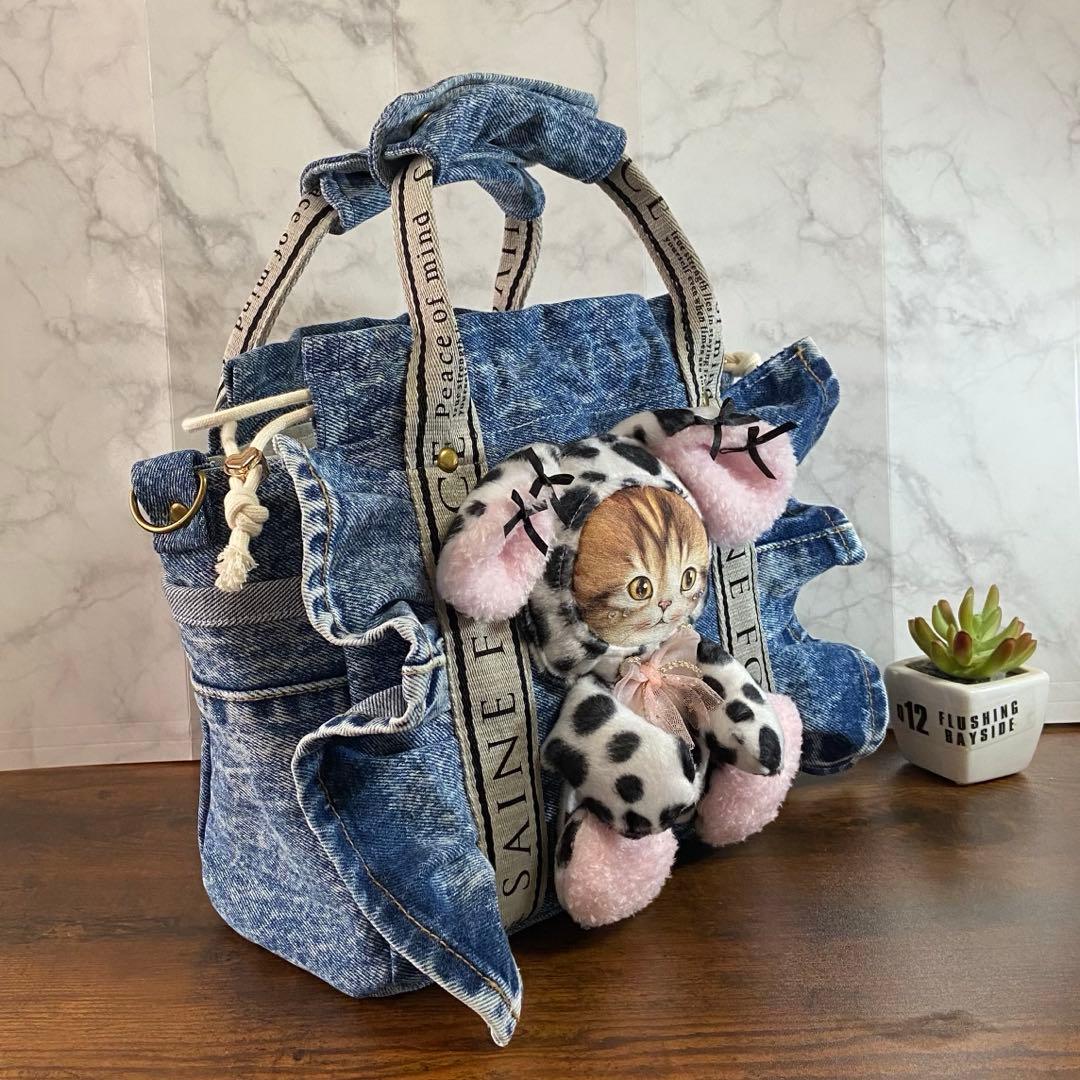 c*o様 コヤンイサムチョン デニムリメイク【フリルバッグ】トートバッグ ハンド