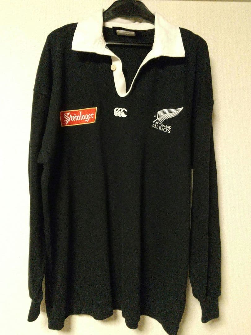 カンタベリーAll Blacks 長袖ラガーシャツ Steinlager
