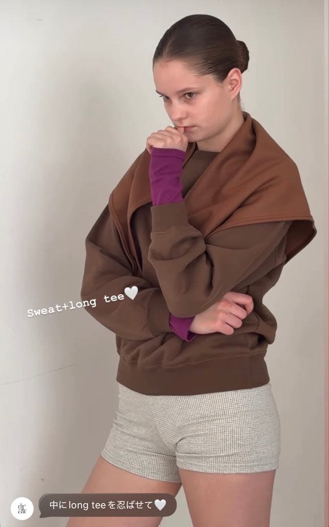 値下げ不可 draw Boat Neck Long Tee Grape 美品