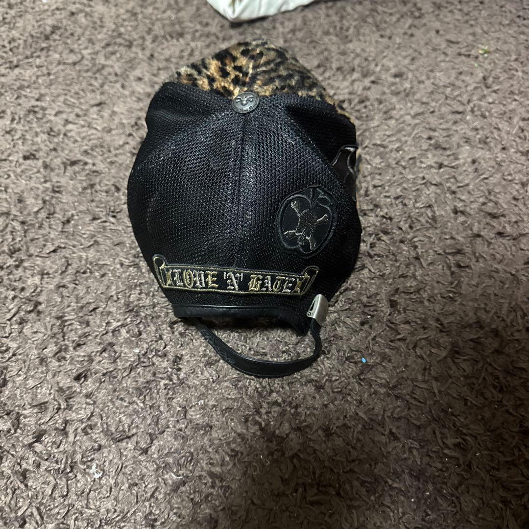 ヒョウ柄スカルパッチキャップ