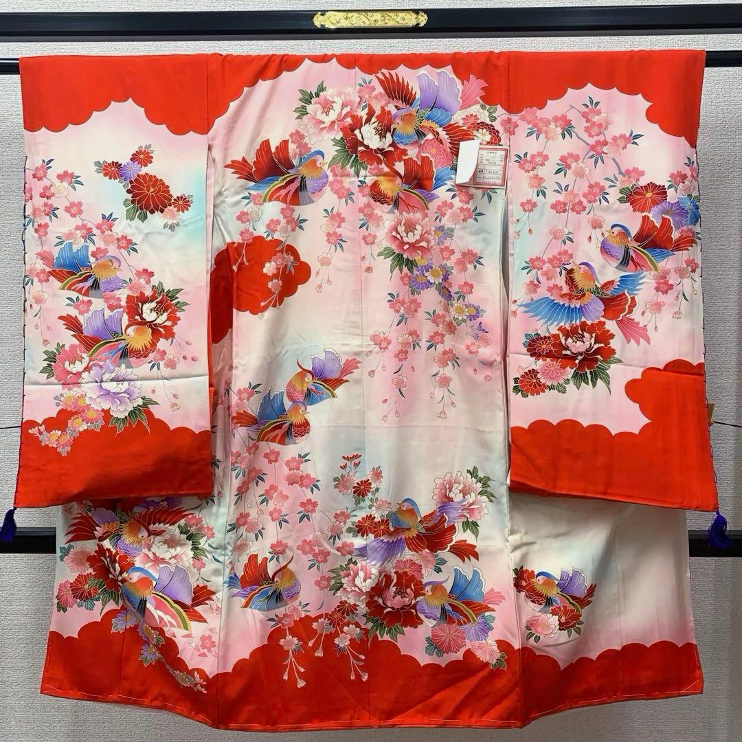 503axu35□七五三 3歳 お宮参り 女児 三つ身 鴛鴦□未使用品