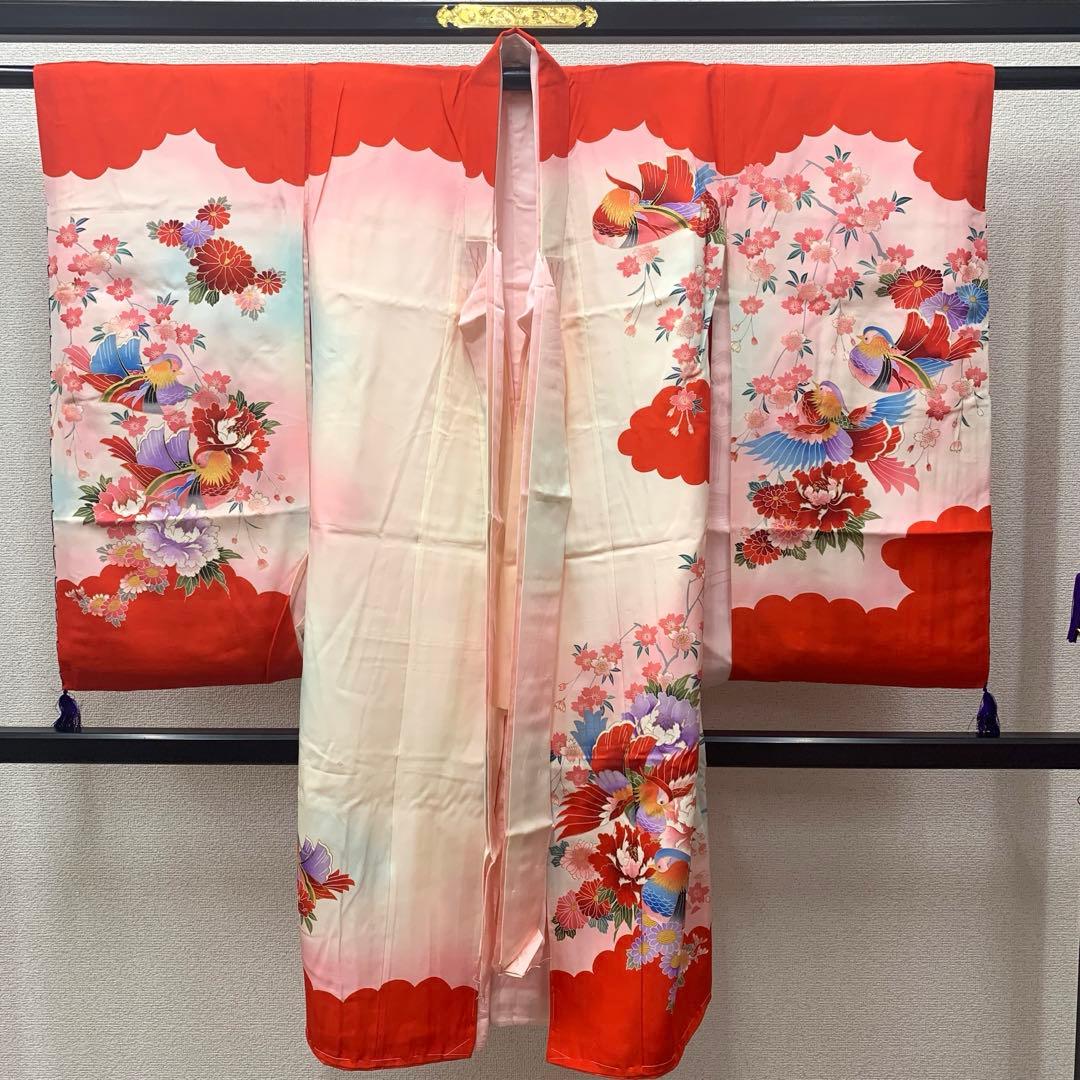 503axu35□七五三 3歳 お宮参り 女児 三つ身 鴛鴦□未使用品