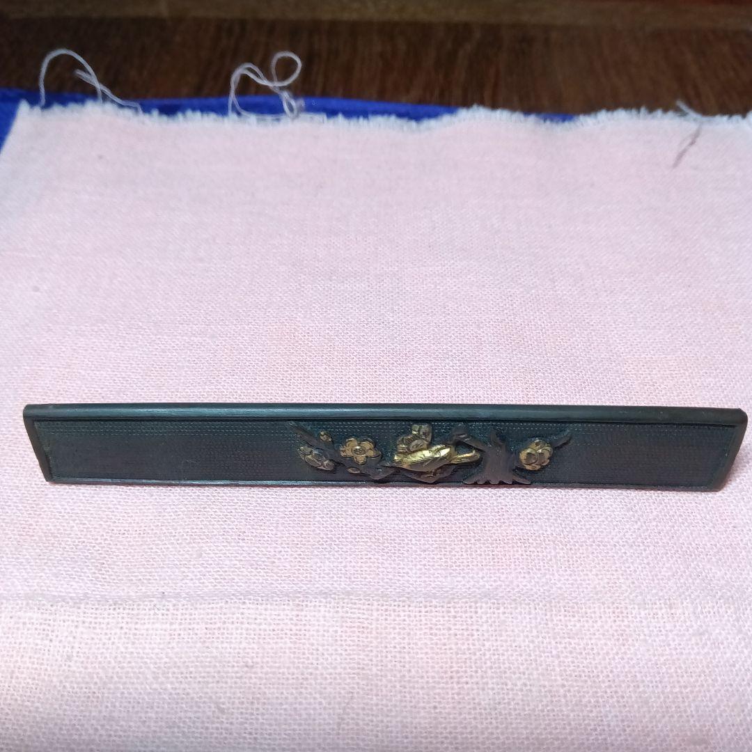 刀道具小柄赤銅梅に鶯図柄