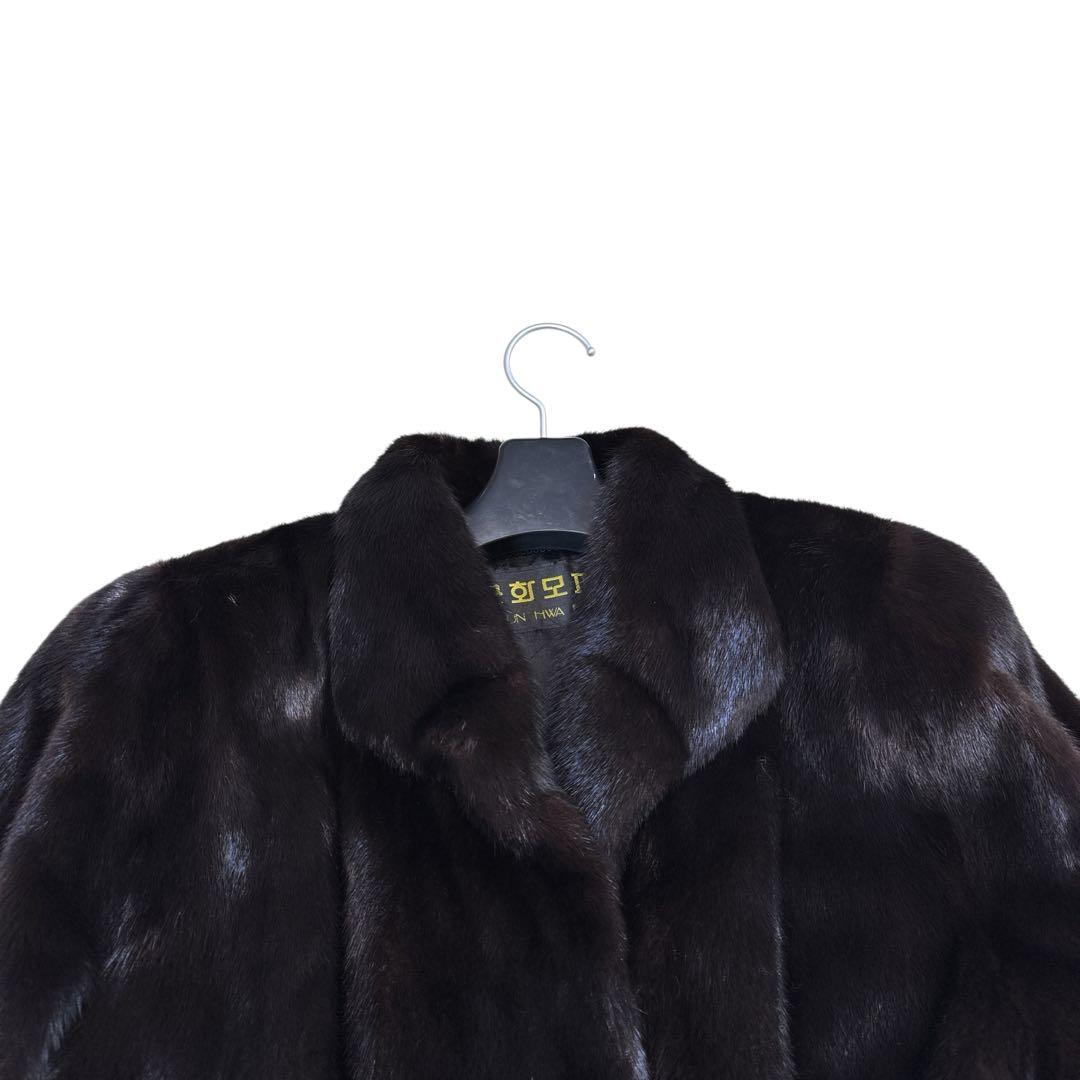 上質 サガミンクロイヤル クロップドショートコート レディース リアルファー