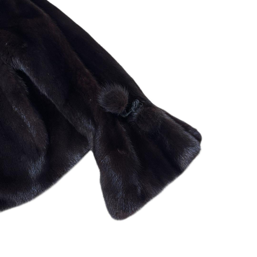 上質 サガミンクロイヤル クロップドショートコート レディース リアルファー