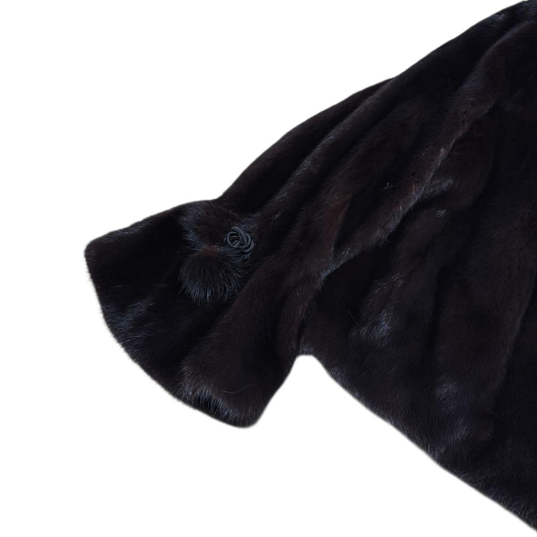 上質 サガミンクロイヤル クロップドショートコート レディース リアルファー