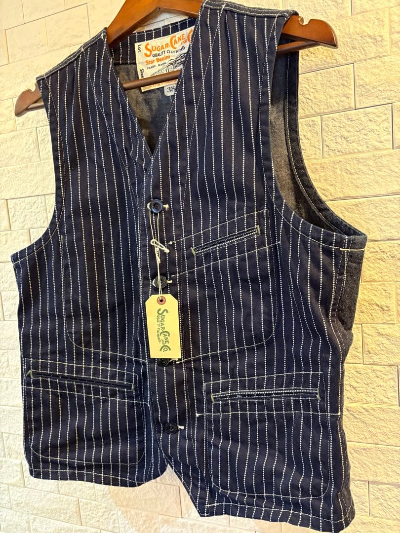 Sugar Cane ウォバッシュデニムベスト サイズ38美品 送料込み！