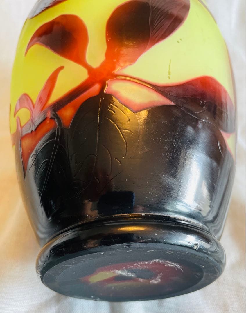 【KAITO】D'Argental工房 アールヌーボー様式 ガラス花瓶