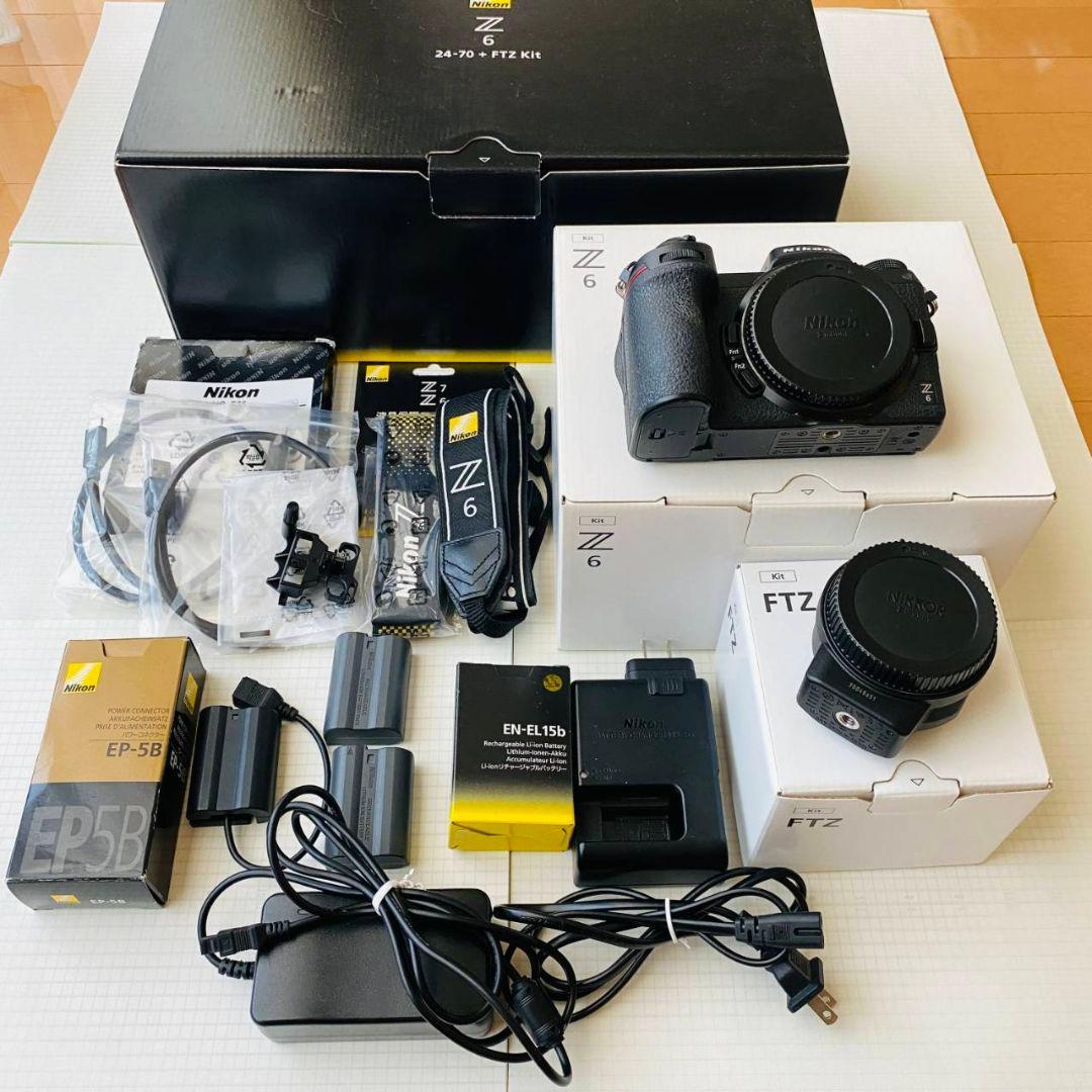 【美品】Nikon Z6 ボディ＋FTZマウントアダプター＋純正バッテリー2本他