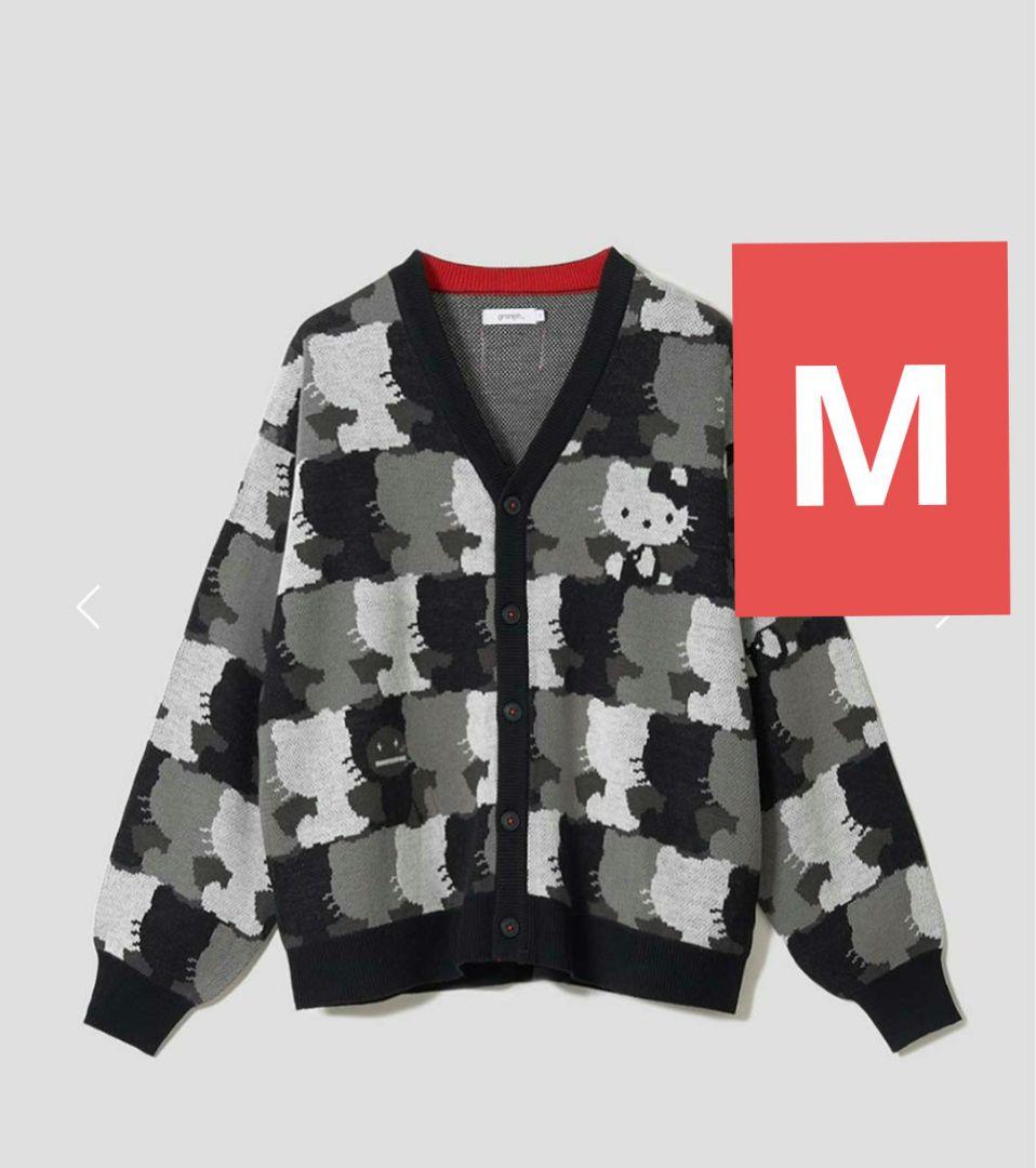 グラニフ キティ シルエットパターン｜ジャカードＶネックカーディガン