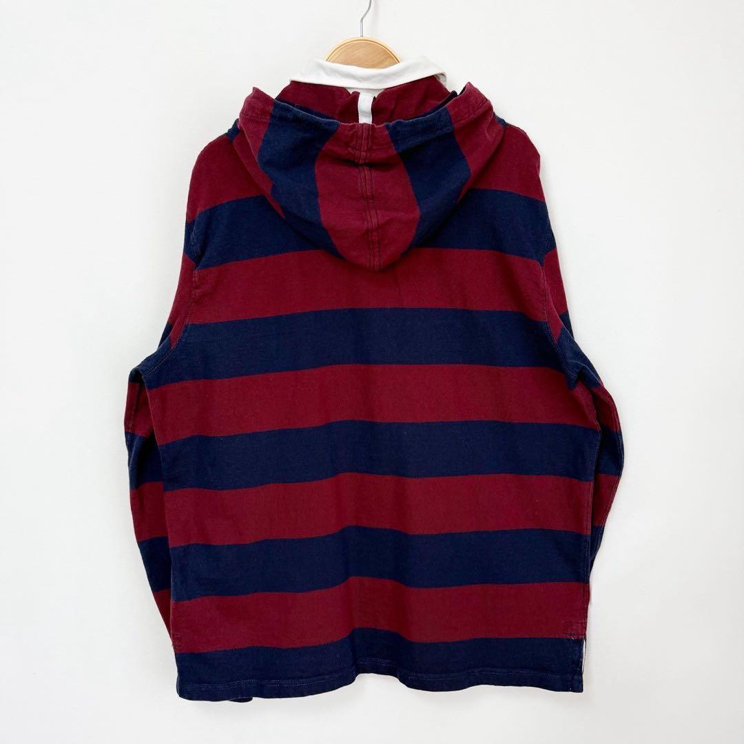 POLO Ralph Lauren ボーダーフード付 ラガーシャツ S87b