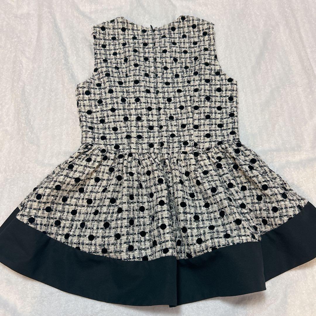 sheller シェリエ ノースリーブ ペプラムトップス 異素材 ブラック 黒